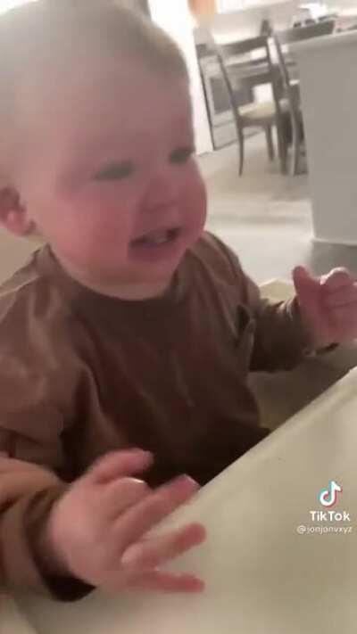 Baby finds its Gag Reflex