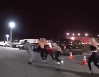 Big blondes attack innocent drunk guy