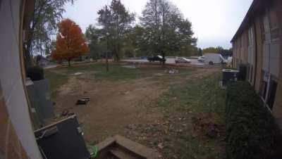 We’re adding onto our church building and a deer got scared. Xpost