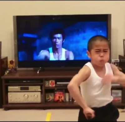 This kid enacting Bruce Lee