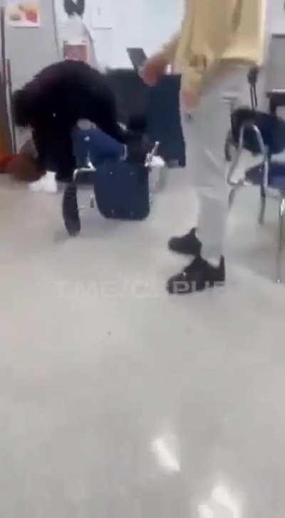 The waterbender lost this fight.