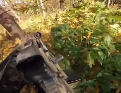 Ukrainian machine gunner of the SOF unit 