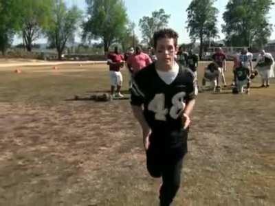 'My form is perfect I'm like Jerry Rice. I've got the stride of a gazelle. A beautiful beautiful gazelle person'