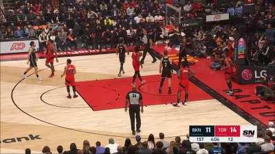 [Highlight] Scottie Barnes dances around Kevin Durant for a clean layup and then hits James Harden with a spinning mid-range fadeaway on back-to-back possessions