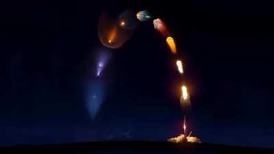 SpaceX Falcon 9 Rocket Takeoff and Landing 8K Live Wallpaper