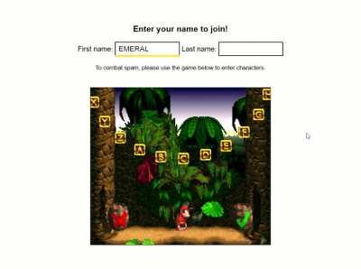 Donkey Kong Country-based text input method.