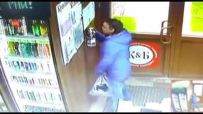 NPC drinking hand sanitizer