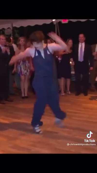 Limbs flailing, arms akimbo