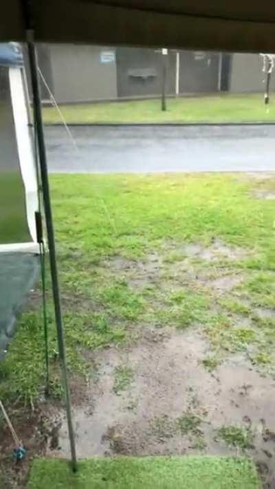 Camping interrupted by a downpour. But I'm not mad.