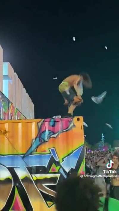 Guy gets pummeled with trash at Rolling Loud