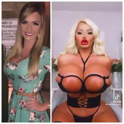 One of the best bimbofications, Haley Layne
