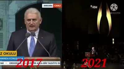 Binali Yıldırım'ın 4 yıl önce yaptığı konuşmayı, Erdoğan 4 yıl sonra yeniden yaptı !! Copy paste gelin.. !