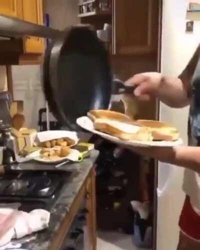 Getting toast on to the plate