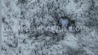 RU POV: FPV drone strikes on UAF infantry group, surveillance captures soldiers trying to aid / move their dead / wounded comrades in the Krasnoarmeysk (Pokrovsky) direction.