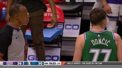 [Highlight] Doncic Gets Called for a Lane Violation Even Though the Ref who Called it Wasn't Even Looking Doncic