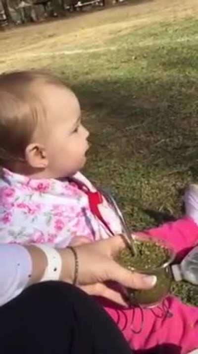 Kid tries Maté for the first time