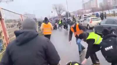 Driver rammed through the student protest, hitting a girl in Belgrade, Serbia