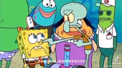 Squidward got burned