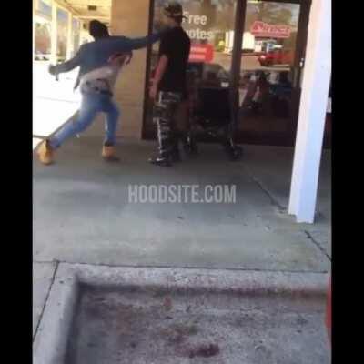 Try to sucker-punch someone from behind? This is what you deserve.