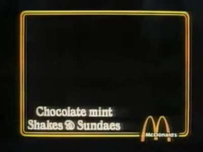 1980 McDonald's Mint Shakes & Sundaes Commercial