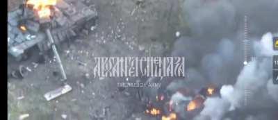 Destroyed T-72EA and PT-91 tank. July, Zaporozhye region.