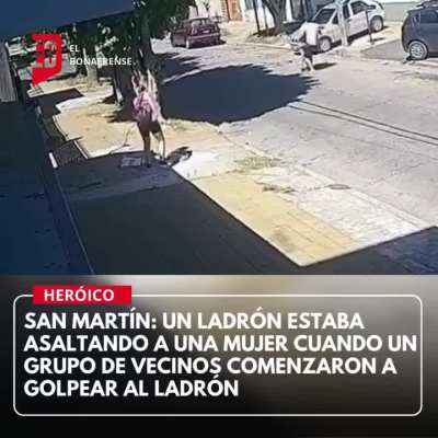 Ladrón estaba asaltando a una mujer hasta que aparecieron unos vecinos: lo molieron a palos. 