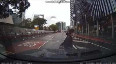 Parramatta, fake road injury scam, caught by dashcam