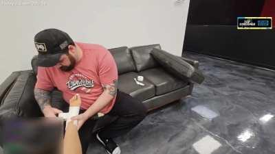 ExtraEmily getting her ankle taped - March 2024