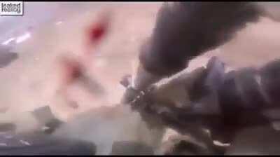 French Soldiers recovering wounded soldiers. Video shows the moments when French soldiers recovered dead and wounded soldiers after fighting with ISIS.