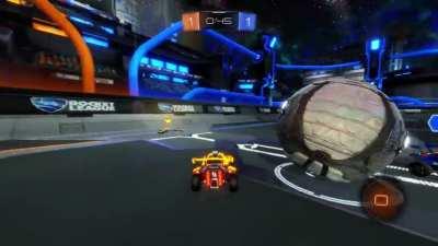 A worship ceremony to the almighty Rocket League ball broke out in my game today