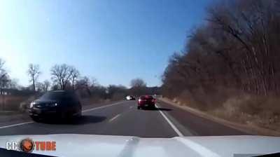 Nearly kills oncoming traffic, cops stops him right after