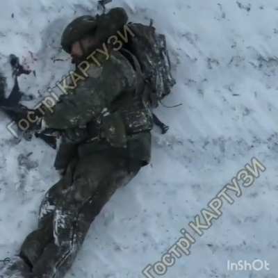 Hearing the approaching Ukrainian drone, the Russian soldier killed himself. February 2025, location has not been disclosed.