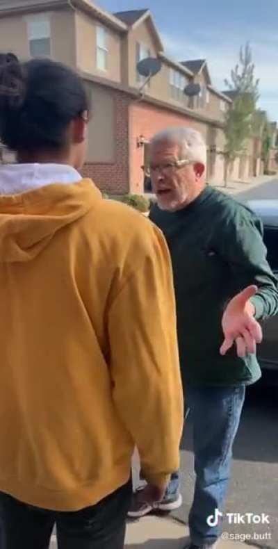 Old guy tells teens he’s going to call the cops because they were going 50 mph on their bikes