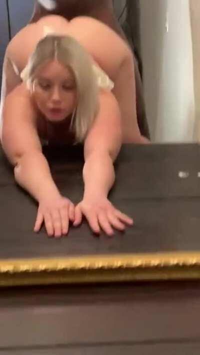 PAWG takes black dick backshots from her hubby