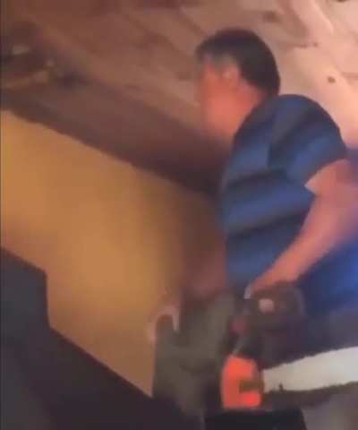 Got down to change his pants