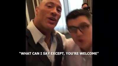 The Rock singing song for his fan children