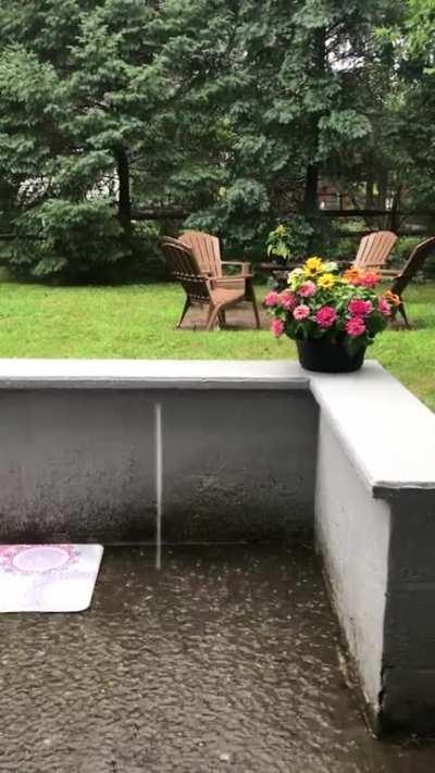 At least the poor drainage on our back patio makes for a soothing backdrop when it rains.