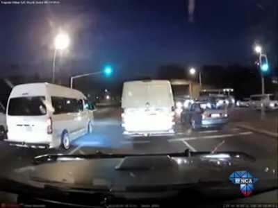 Container truck runs red light in South Africa