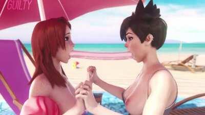 Tracer And Emily Dildo Deepthroat (Guilty) [Overwatch]
