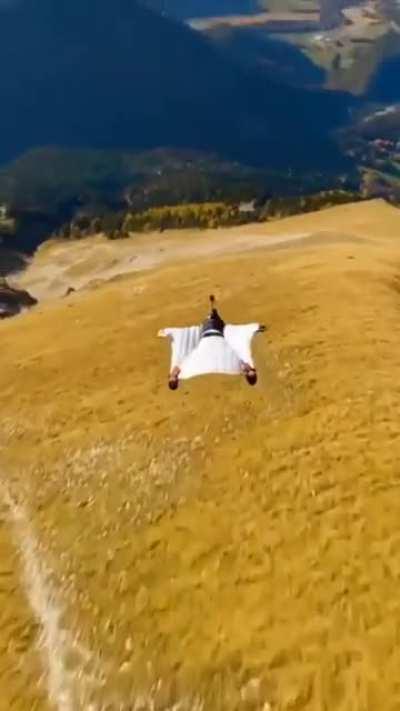 Traveling by wingsuit