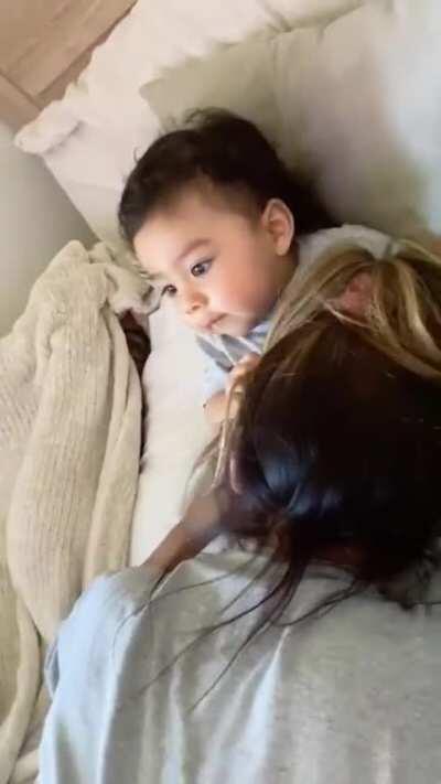 Not now, Mom... I'm watchin' Woody!