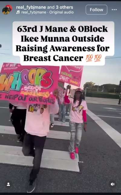 Fyb Jmane(Jaro city 63rd)and Ikee munna (Oblock) raising awareness for breast cancer💯