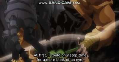 Dio using [THE WORLD] but Shadow the Hedgehog music plays when he stops time.
