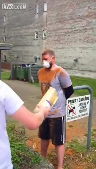 Giving my friend a cinnamon shower