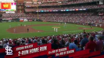 [Highlight] [Highlight] Jordan Walker absolutely destroys his 4th homer of the year to extend the Cardinals lead to 4-0