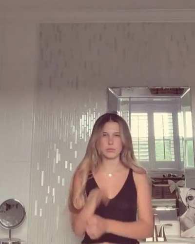 Showing off her new haircut