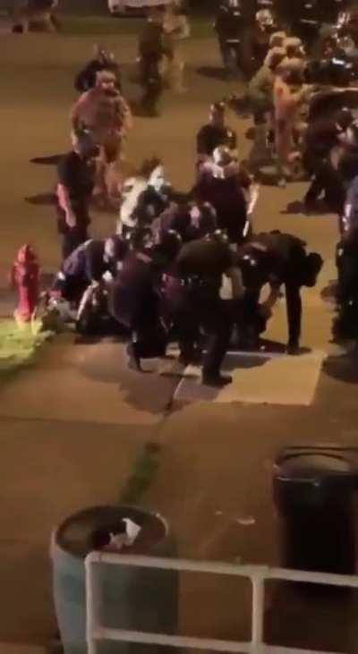 Truck runs into Police and National Guard