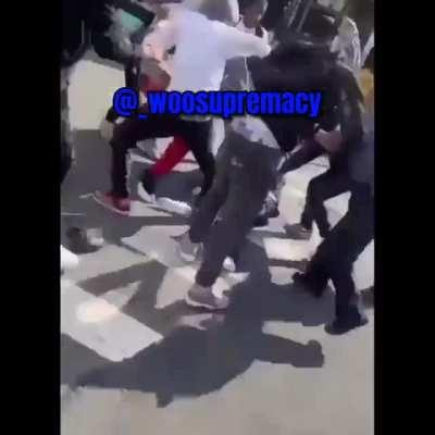 Oy niggas beat up a opp for dissing Notti Osama then burns his shoes