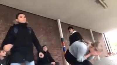 Boy drops the bully.