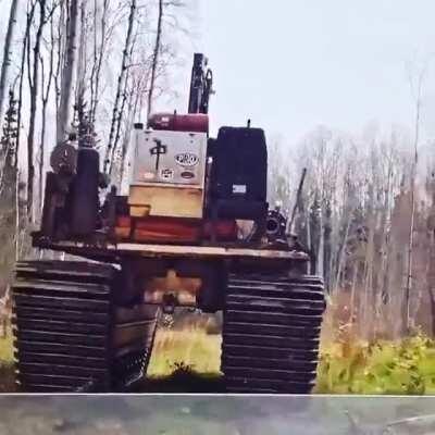 The marsh master heading into work. Muskeg field welding rig welder